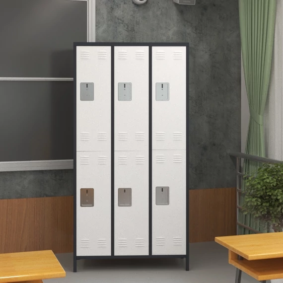 Különleges design 6 ajtós szekrény- mintás lyukakkal ellátott 6 ajtós fém szekrény zárral